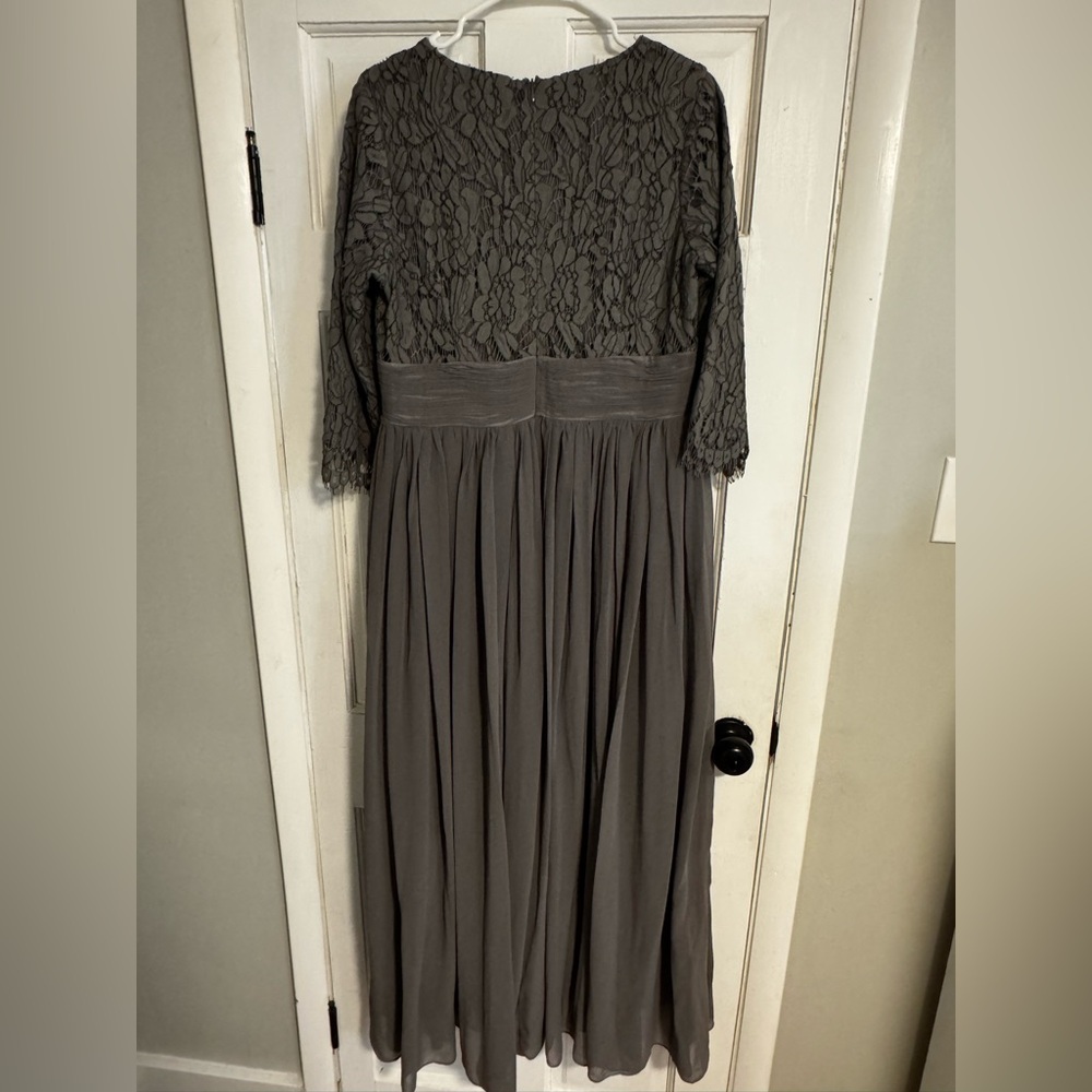 Dainty Jewells Olive Lace Bodice Evening Gown - Picture 2 of 2
